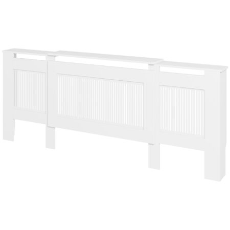Heizkörperverkleidung verstellbar Lamellendesign MDF weiss