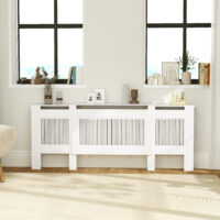 Heizkörperverkleidung verstellbar Lamellendesign MDF weiss