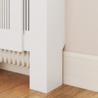 Heizkörperverkleidung verstellbar Lamellendesign MDF weiss