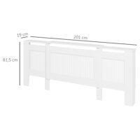 Heizkörperverkleidung verstellbar Lamellendesign MDF weiss