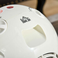 Ein kompakter Heizlüfter und Heizgerät in Weiss-Schwarz mit 1500W Leistung.