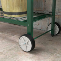 Hochbeet 109x44x80 cm aus Metall mit Rädern, Farbe Grün.