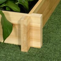 Hochbeet 3-stufig mit Drainage und Stoffauskleidung Naturholz