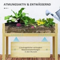 Hochbeet mit Acrylseiten und Wasserabfluss 110x50x80cm Holz