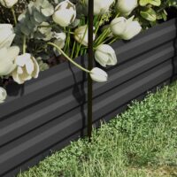 Hochbeet aus Stahl mit Vogelschutznetz, 230x110x110 cm, Farbe Dunkelgrau.