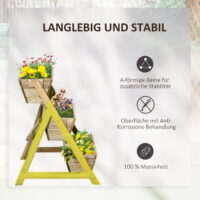 Hochbeet Blumenregal mit 3 Ablagen für Garten und Balkon aus Holz