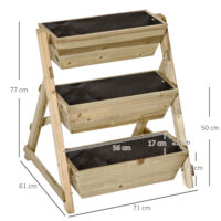 Hochbeet Blumenregal mit 3 Ablagen für Garten und Balkon aus Holz