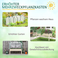 Hochbeet mit Folienabdeckung und Drainage für Garten Holz