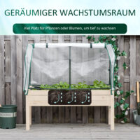Hochbeet mit Folienabdeckung und Drainage für Garten Holz
