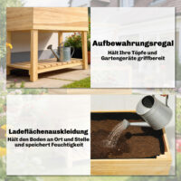 Hochbeet mit Frühbeetaufsatz und aufklappbarer Abdeckung aus Holz