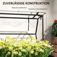 Hochbeet Pflanzenbox erhöht mit Gewächshausdach schwarz