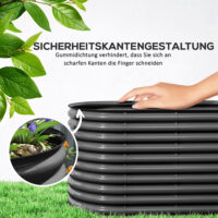 Hochbeet Pflanzkübel gross mit offenem Boden 160x80x80cm Metall dunkelgrau