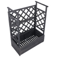 Holz Hochbeet mit Rankgitter 114x85x44 cm anthrazit grau