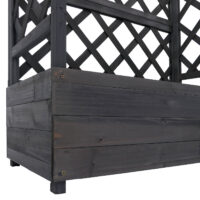 Holz Hochbeet mit Rankgitter 114x85x44 cm anthrazit grau