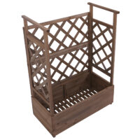 Holz Hochbeet mit Rankgitter 114x85x44 cm braun