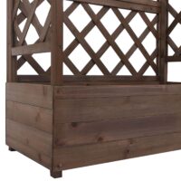 Holz Hochbeet mit Rankgitter 114x85x44 cm braun