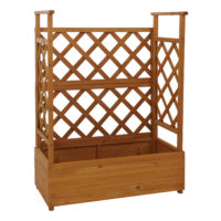 Holz Hochbeet mit Rankgitter 114x85x44 cm natur