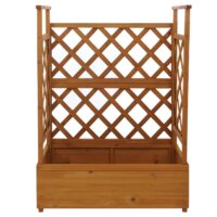 Holz Hochbeet mit Rankgitter 114x85x44 cm natur