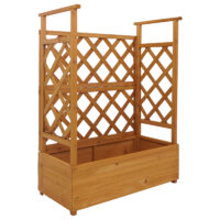 Holz Hochbeet mit Rankgitter 114x85x44 cm natur