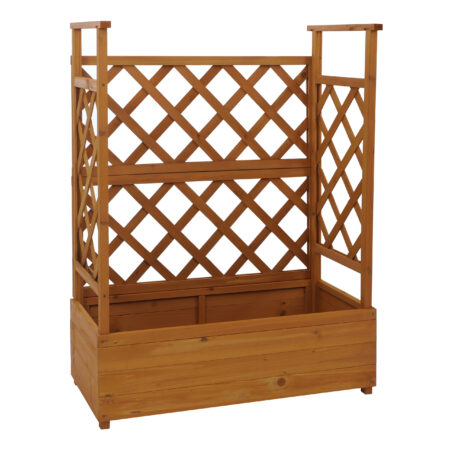 Holz Hochbeet mit Rankgitter 114x85x44 cm natur