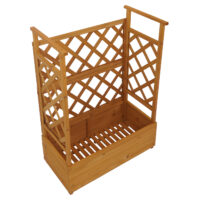 Holz Hochbeet mit Rankgitter 114x85x44 cm natur