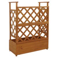 Holz Hochbeet mit Rankgitter 114x85x44 cm natur