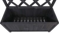 Holz Hochbeet mit Rankgitter und Ablage anthrazit grau