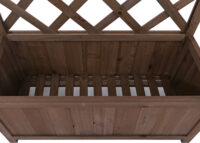 Holz Hochbeet braun mit Rankgitter und Ablage 135x70x30 cm