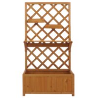 Holz Hochbeet mit Rankgitter und Ablage 135x70x30 cm natur