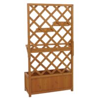 Holz Hochbeet mit Rankgitter und Ablage 135x70x30 cm natur