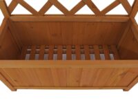 Holz Hochbeet mit Rankgitter und Ablage 135x70x30 cm natur