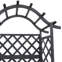 Holz Hochbeet mit Rankgitter 138x110 cm anthrazit grau