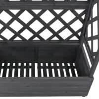 Holz Hochbeet mit Rankgitter 138x110 cm anthrazit grau