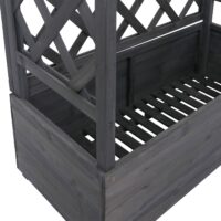 Holz Hochbeet mit Rankgitter 138x110 cm anthrazit grau