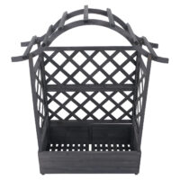 Holz Hochbeet mit Rankgitter 138x110 cm anthrazit grau