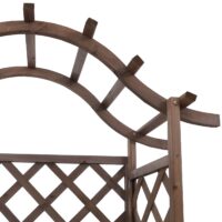 Holz Hochbeet mit Rankgitter 138x110x44 cm braun