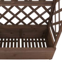 Holz Hochbeet mit Rankgitter 138x110x44 cm braun