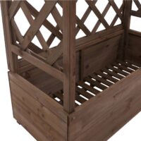 Holz Hochbeet mit Rankgitter 138x110x44 cm braun