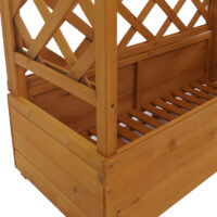 Holz Hochbeet mit Rankgitter Pflanzkasten 138x110x44 cm natur