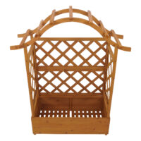 Holz Hochbeet mit Rankgitter Pflanzkasten 138x110x44 cm natur