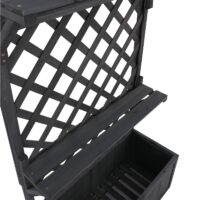 Holz Hochbeet mit Rankgitter und Ablage anthrazit grau