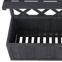 Holz Hochbeet mit Rankgitter und Ablage anthrazit grau