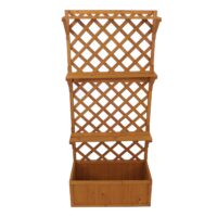 Holz Hochbeet mit Rankgitter und Ablage 177x77x33 cm natur