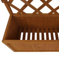 Holz Hochbeet mit Rankgitter und Ablage 177x77x33 cm natur