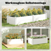 Hochbeet Pflanzbeet für Garten und Balkon Kunststoff weiss