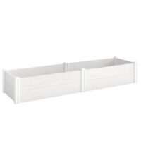 Hochbeet Pflanzbeet für Garten und Balkon Kunststoff weiss