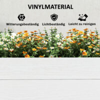 Hochbeet Pflanzbeet für Garten und Balkon Kunststoff weiss