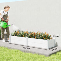 Hochbeet Pflanzbeet für Garten und Balkon Kunststoff weiss