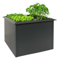 Metall Hochbeet anthrazit 110x110 cm mit Schneckenkante