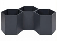 3er Set Metall Hochbeete anthrazit für Garten 77x264x100 cm